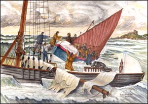 Painting of Owen Morris crew rescue