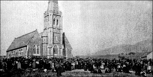 Photo of funeral of boating accident victims at Deiniolen