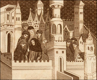 Old drawing of King Richard II in captitivity at Flint