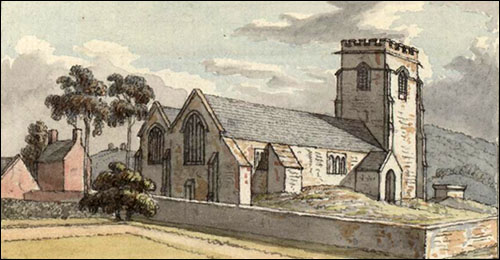 Drawing of Hope church in 18th century