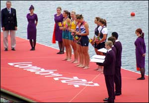 Photo of Olympics ceremony on pontoon