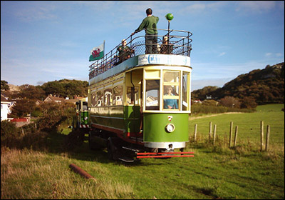 Photo of replica tram at Bodafon fields Photo of replica tram at Bodafon fields