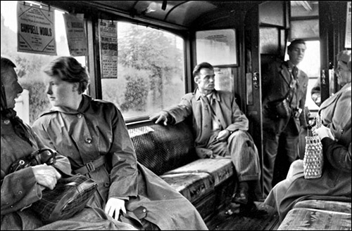 Photo of tram interior c.1955