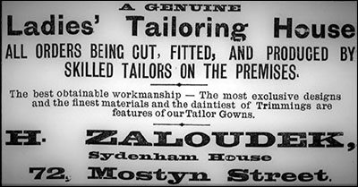 H Zaloudek advert from May 1903