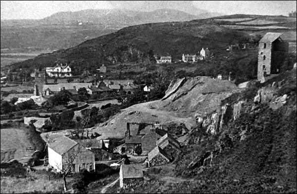 Old photo of Llanengan lead mine and village