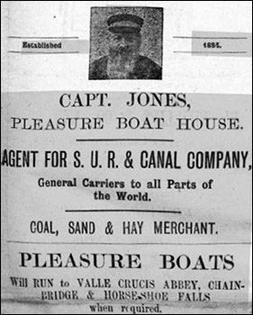 1905 advert by Captain Jones of Llangollen