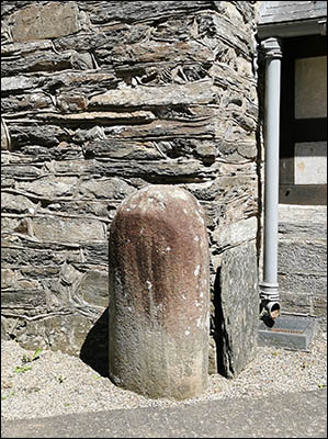 Photo of Twrog's stone at Maentwrog church