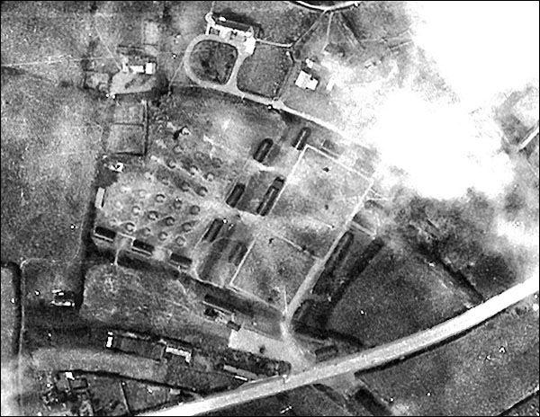 Aerial photo of Nefyn PoW camp in 1945