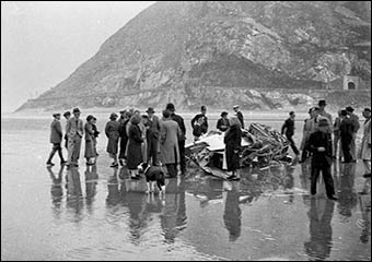 Copyright photo of Penmaenbach plane wreckage 1937