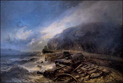 Painting of Penmaenbach train accident 1899