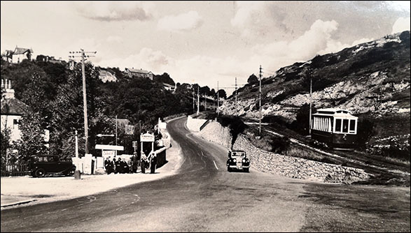 Old photo of tramway at Penrhyn Hill