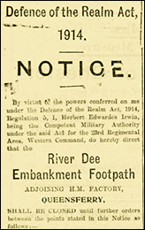 Military notice of Queenferry path closure 1914