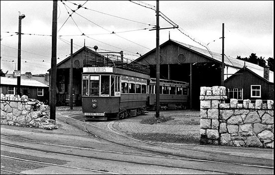 Old photo of Rhos-on-Sea tram depot