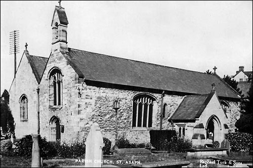 Old photo of St Asaph parish church