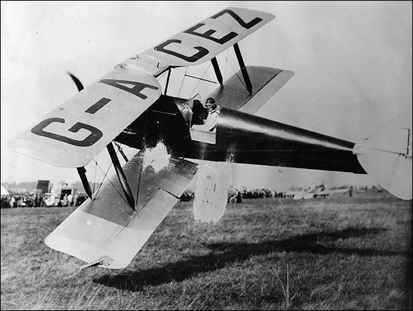 Photo of Idwal Jones collecing handkerchief with wing tip