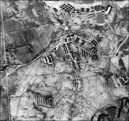 Aerial photo of Bronaber army camp in 1946