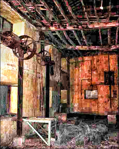 Photo of interior of Tremadog Manufactory c.1991
