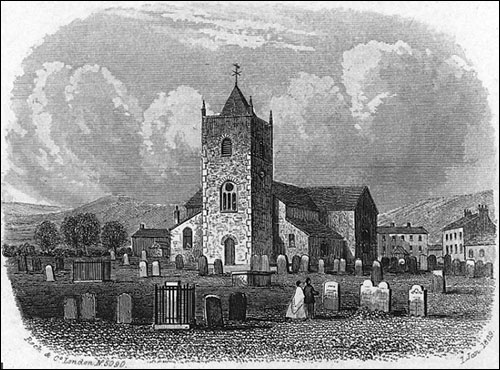 Drawing of Tywyn church in 1869