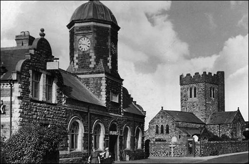 Old photo of Tywyn market hall