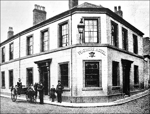 Old photo of the Feathers Hotel, Wrexham