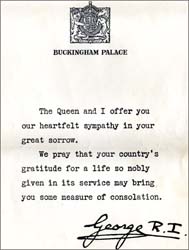 Letter from King to Holland family