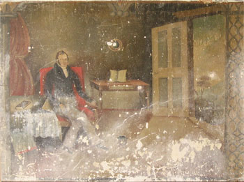 Remains of a wall mural at Elwy Bank